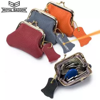 Royal Bagger, маленький винтажный кошелек для монет для женщин, сумки для хранения из натуральной коровьей кожи, мини-простая сумка на клипсе, европейский стиль 2027