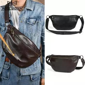 Royal Bagger винтажные нагрудные сумки из натуральной коровьей кожи для мужчин, уличная дорожная сумка на одно плечо, мужская сумка 029