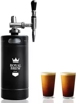 Royal Brew Nitro Cold Brew Coffee Maker Home Keg Kit System Черный Японский дистрибьютор (Матовый 3800млмл) [Авторизованный продукт]