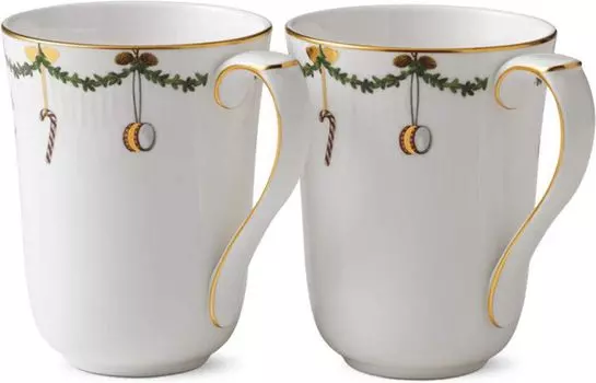 Royal Copenhagen Star Fluted Christmas Collection Пара кружек 350 мл 2503497 1017449 2503497 / [Товар] белый