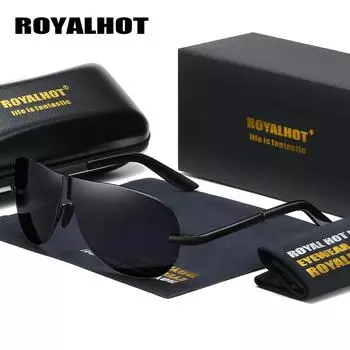 RoyalHot мужские и женские поляризационные солнцезащитные очки в оправе из алюминиевого сплава, солнцезащитные очки для вождения, оттенки culos masculino Male чёрный