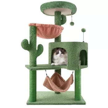 ROYPET Cat Стационарное пространство для кошек Когтеточка Все пеньковая веревка 100 см Игрушка в комплекте Башня, Гамак, Убежище, Дом, Спасение, Инструмент, Обертка, Высота, (зеленый) зелёный