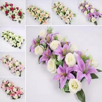 Роза 18 шт./компл. искусственные цветы «сделай сам» садовая свадебная композиция домашний декор украшение темно-розовый/белый