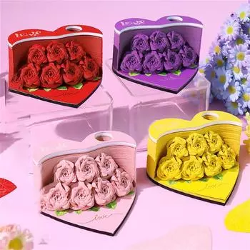 Роза 3D блокнот бумага резьба украшение рабочего стола День святого Валентина креативный подарок подарок на день рождения One Size розовый