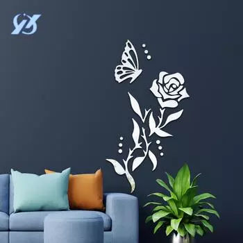 Роза акриловые 3D трехмерные настенные наклейки наклейки для макета класса наклейки для украшения стен комнаты креативные