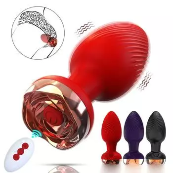 Роза Анальный Вибратор Для Женщин Фаллоимитатор Анальная Пробка Стимулятор точки G Носимый Вибратор Для Мужчин Массажер Простаты Анальные Бусины Игрушки Для Взрослых