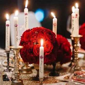 Роза Бабочка Элегантная Свеча Поверхность Украшения Цветочные Свечи Наклейки