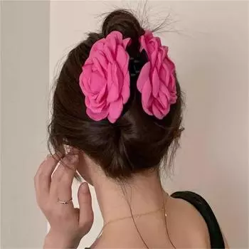 Роза Большой Зажим Заколка Цветок Головной Убор Заколки Для Волос Аксессуары Для Волос Женский розовый