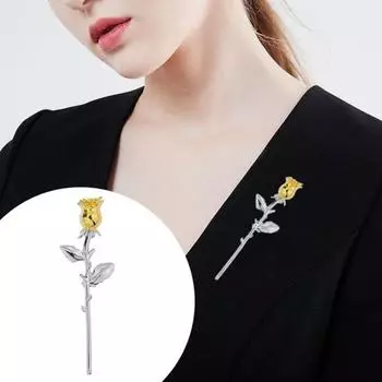 Роза Брошь Булавка для Мужчин Женщин Цветочный Лацкан Брошь Булавка Костюм Смокинг Свитера Платье серебряный