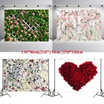 Роза Цветок Стены Фоны Свадьба День Рождения Цветочная Тематическая Вечеринка Фон A-150x90cm