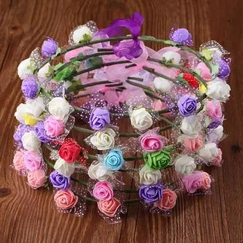Роза Гвоздика Пион Цветок Свадебный Цветочный Венок Ободок Для Волос Венок Мята Головной Убор Для Вечеринки Свадебный Головной Убор Для Подружки Невесты