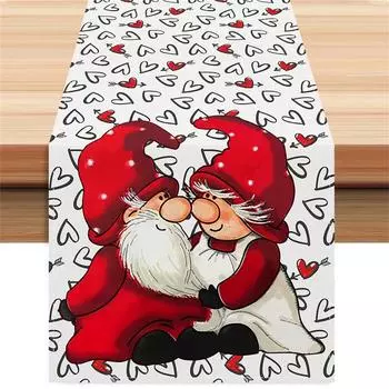 Роза Льняной Настольный Флаг День Святого Валентина Украшение Стола Скатерть Подушка Скатерть Домашняя Ткань One Size