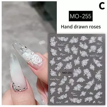 Роза Наклейки для Ногтей Украшение Стереоскопические Самоклеящиеся Аксессуары для Ногтей Роспись Ногтей Ногтевой Салон Мастера Ногтевого Сервиса