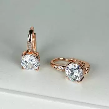 Женские сережки с кубическим цирконием зелёный