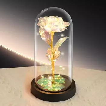 Роза Вечная Искусственная Роза со Светодиодной Подсветкой на День Святого Валентина