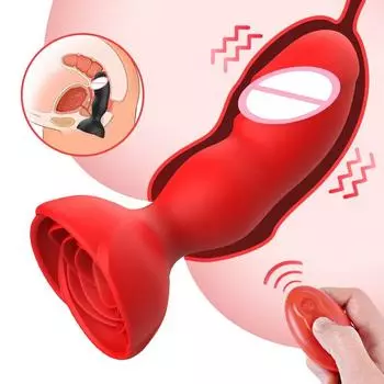Роза Вибратор Фаллоимитатор для женщин Вагинальный массаж простаты Стимулятор точки G клитора Анальная пробка Эротическая секс-игрушка для мужчин Пара