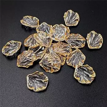 Роза веер свободные бусины 10/20 шт. модные материалы ручной работы лист свободные бусины DIY ювелирные аксессуары AB цвет позолоченные края ювелирные изделия Cabbage leaf/20pcs шампанского