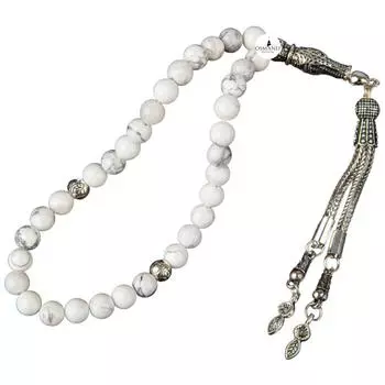 Розарий из натурального камня Howlit 33 шт. – 6 мм