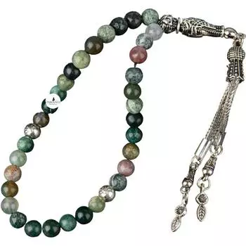 Розарий из натурального камня индийского агата 33 шт. – 6 мм