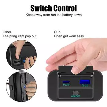 Розетка 12 В/24 В быстрая зарядка PD 3.0 для мотоцикла кемпера грузовика квадроцикла лодки автомобиля автофургона двойной USB автомобильный зарядный разъем адаптер красный