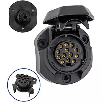 Розетка 7+1 или 13+1 на выбор Универсальная Для автомобиля с винтовым контактом в соответствии с ISO 11446 и ISO 1724 Для систем прицепов 12 В Для привинчивания 10x8x8cm