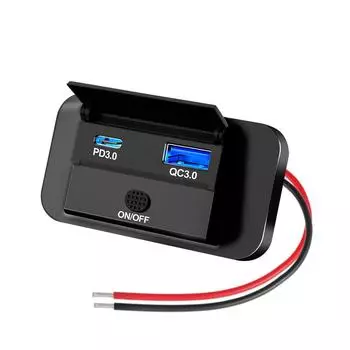 Розетка автомобильного зарядного устройства 12 В/24 В QC3.0 PD3.0 с выключателем питания, адаптер быстрой зарядки с водонепроницаемой крышкой для автомобилей, лодок, внедорожников, квадроциклов, домов на колесах, грузовиков