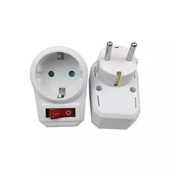 розетка Штепсельная розетка для преобразования мощности Розетка европейского типа Однооборотный переключатель и преобразователь немецкого типа EU белый