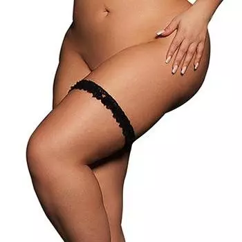 РОЖДЕСТВЕНСКАЯ Подвязка Большой Размер Черный TU прозрачный