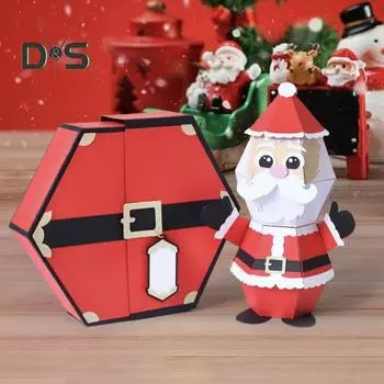 Рождественская 3D-карта-раскладушка с Санта-Клаусом, поздравительная открытка, рождественская фигурка Санта-Клауса в солнцезащитных очках, подарок-прикол, праздничный сюрприз A