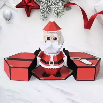 Рождественская 3D-карта-раскладушка Санта-Клаус Поздравительная открытка Рождественский Санта