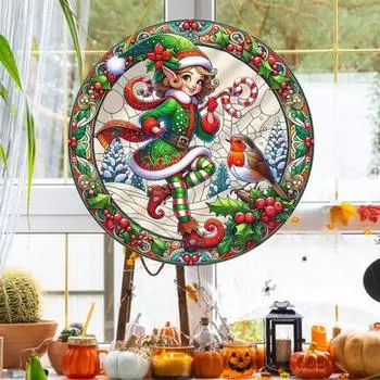 Рождественская акриловая дверная табличка Снеговик Санта Клаус Лось Эльф Дверная вешалка на елку