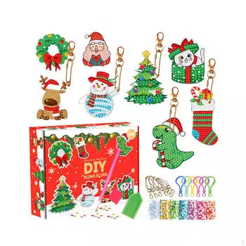 Рождественская алмазная живопись, горный хрусталь, кулон для рождественского подарка style A