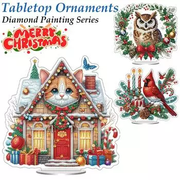 Рождественская алмазная живопись настольные украшения набор животных настольные алмазные картины украшения наборы для домашнего офиса настольный декор