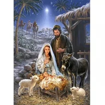 Рождественская алмазная живопись, полный набор сверл, YEESAM ART Religion Angel Sage 5D DIY Diamond Art