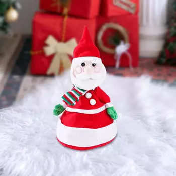 Рождественская анимированная игрушка электрическая танцующая музыкальная кукла с огнями поющая плюшевая игрушка Santa