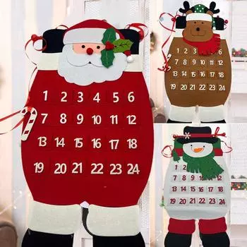 Рождественская атмосфера Календарь обратного отсчета Старик Украшения Настенный Снеговик Олень