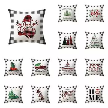 Рождественская атмосфера, украшение для рождественской елки, чехол для подушки с принтом, украшение для дома, гостиной, дивана, подушка, наволочка 40X40CM