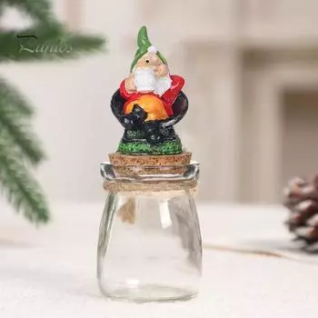 Рождественская банка для конфет, прозрачная стеклянная банка с крышкой, смоляная статуэтка гнома Санты, мини-баночка для закусок на кухонный стол, многоярусный поднос, украшение для вечеринки C