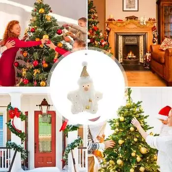 Рождественская белая плюшевая кукла, рождественская елка, кукольное украшение, принадлежности для рождественской вечеринки, высокое качество