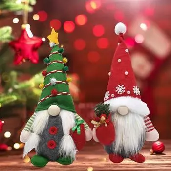 Рождественская безликая кукла-украшение, Рождественское привлекательное тонкое мастерство, гном для праздничного украшения дома красный