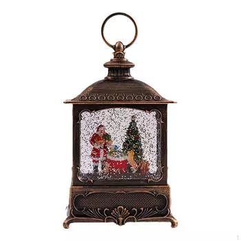 Рождественская блестящая музыкальная шкатулка, настольная фигурка, детский подарок, украшение, подвесная ветряная лампа для праздника House