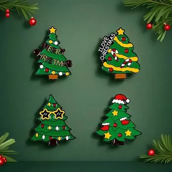 Рождественская брошь из сплава Капельная рождественская елка Merrychristmas Мультфильм Значок Аксессуары