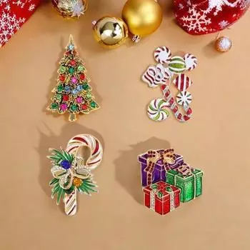 Рождественская брошь Милый значок в виде капли масла в виде старика Аксессуары Персонализированный мультяшный рождественский подарочный набор в коробке Серия значков