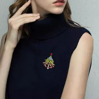 Рождественская брошь на грудь, симпатичное рождественское украшение, модная женская булавка для свитера Style D