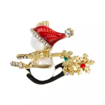 Рождественская брошь-украшение, универсальная, тонкая работа, стразы и металл для женщин Style D