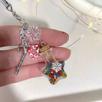 Рождественская бутылка с пожеланиями, телефонная цепочка, снежинка, конфета, трость, шнурок, веревка, сумка, декор, подвеска, рождественские подарки one size