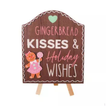 Рождественская центральная часть с надписью «пряничный человечек» деревянная табличка для кафе коричневый