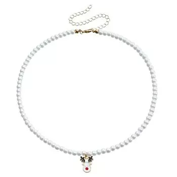 Рождественская цепочка-свитер, темпераментная цепочка из имитации жемчуга, капающее масло, снежинки, колокольчики, аксессуары для рождественской елки, ожерелье для женщин