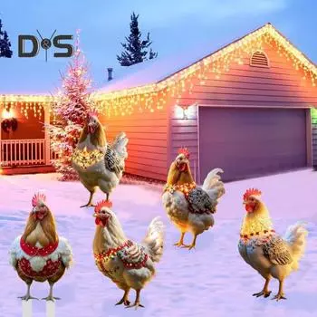 Рождественская цыпочка садовая стойка устойчивая к погодным условиям прочная акриловая уличная патио двор газон рождественская курица пчела знак палка украшение G