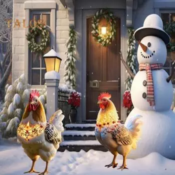 Рождественская цыпочка садовая стойка устойчивая к погодным условиям прочная акриловая уличная патио двор газон рождественская курица пчела знак палка украшение G